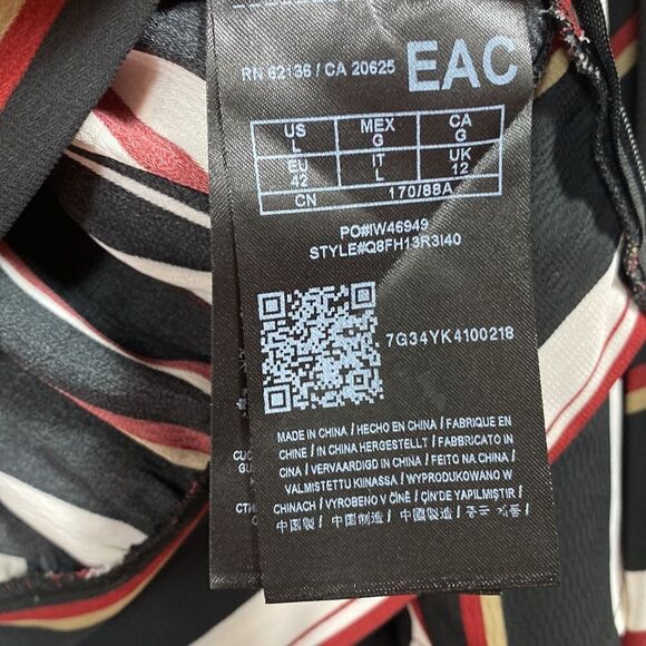 Guess Striped Off The Shoulder Bell Sleeve Blouse - Picture 10 of 16